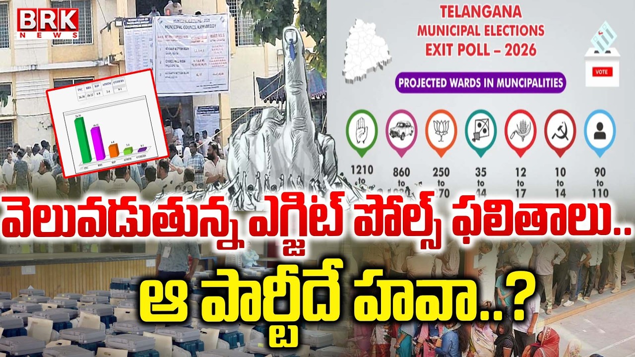 Telangana Municipal Elections 2026 Exit Poll Survey Report || BRS Vs Congress Vs BJP || BRK News