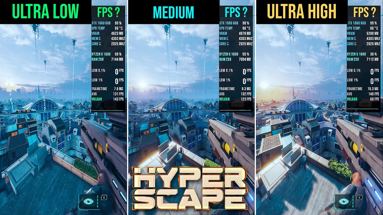 Hyperscape Ultra Low To Ultra High Settings ( Graphics and Performance Benchmark Difference )