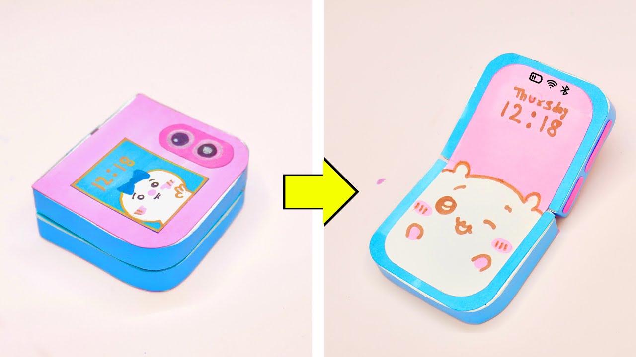 Мобильный телефон своими руками / простая поделка из бумаги / миниатюрные поделки / как сделать /...