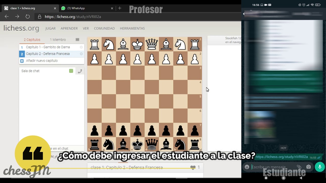 Cómo pasar clases y/o dar clases en LICHESS en Tiempo Real