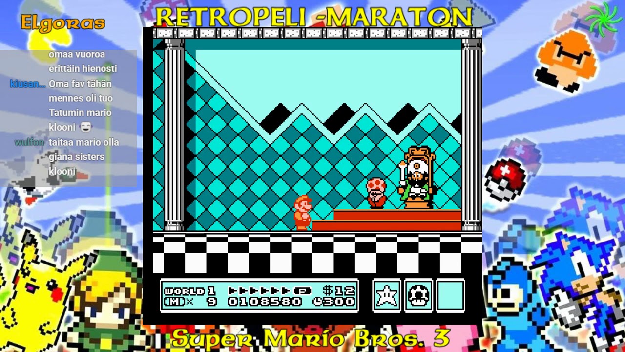 Retropeli -maraton 4.5. - 6.5.2018 | Super Mario Bros. 3 | Elgoras