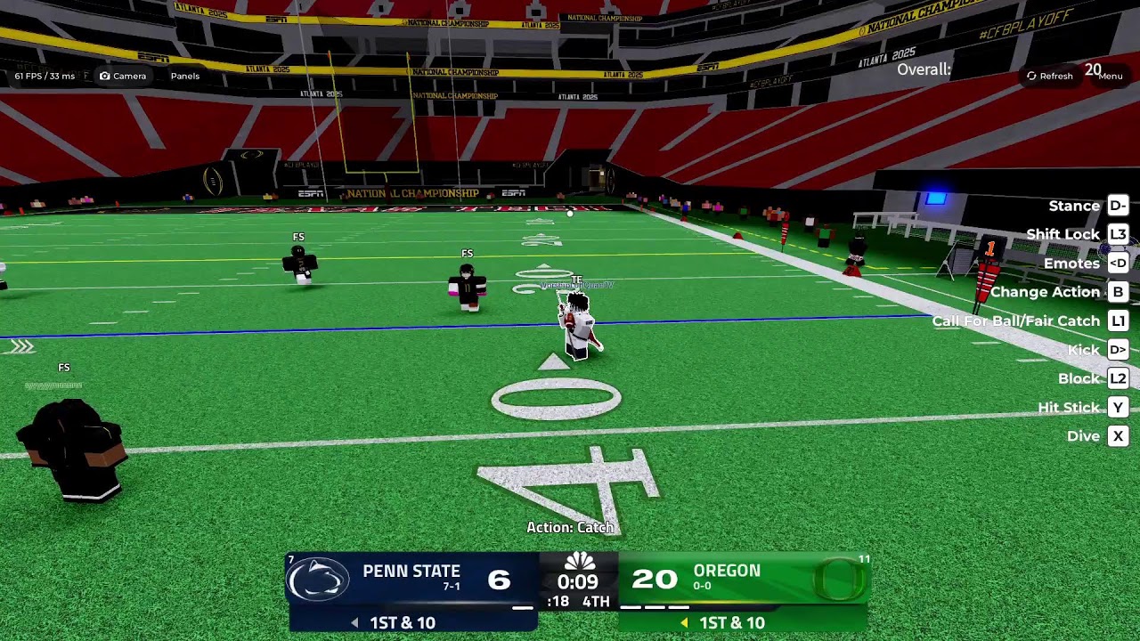 ACFL #2 Penn State vs #3 Oregon BIG 10 Championship