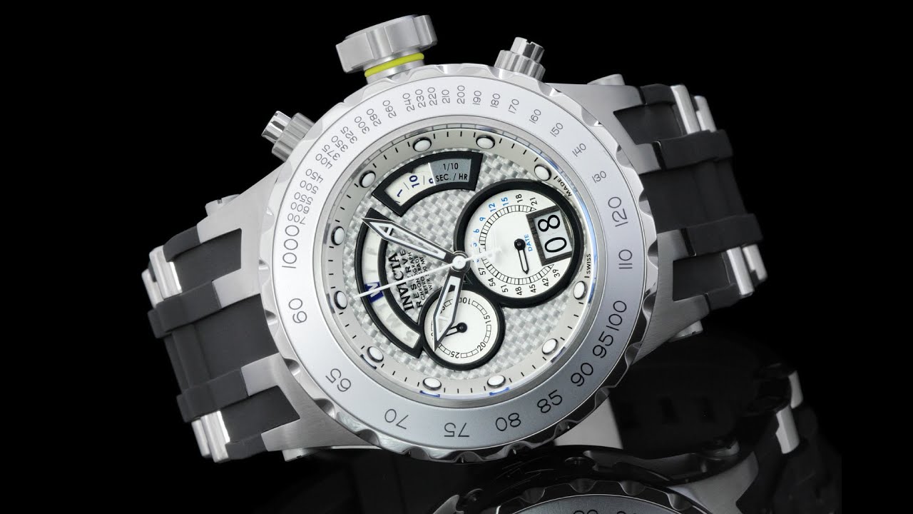 Invicta 18548 52mm Reserve Specialty Subaqua Chronograph Carbon Fiber Dial Strap Watch