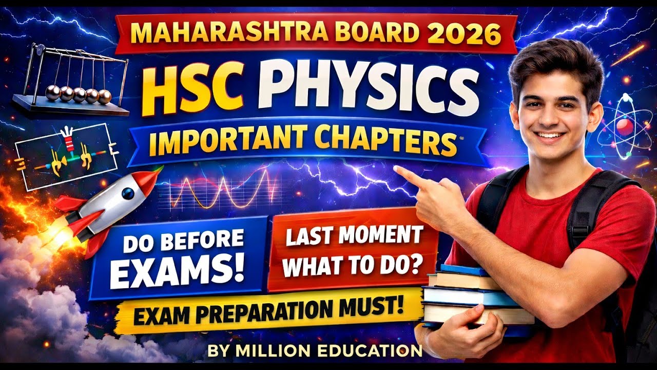 Maharashtra Board HSC Physics 2026 🔥 Important Chapters + Last Minute Tips @millioneducation3201 