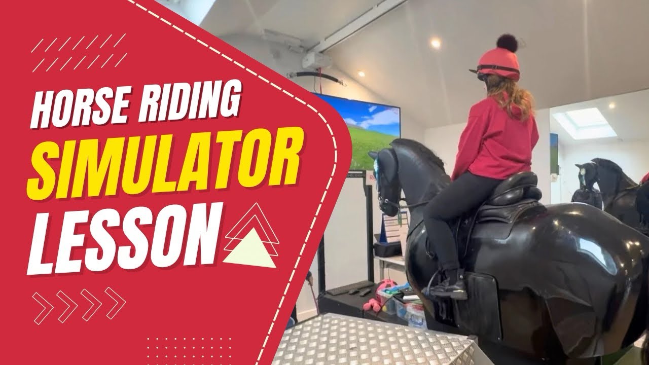 Trying out a horse riding simulator!! @EmiliasEquestrianJourney #horseridinglessons #horseriding