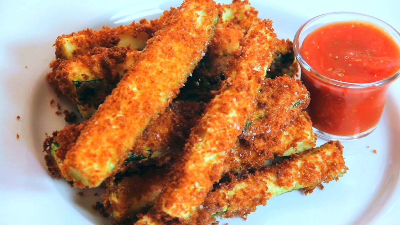 Fried Zucchini Sticks Recipe with Marinara Sauce