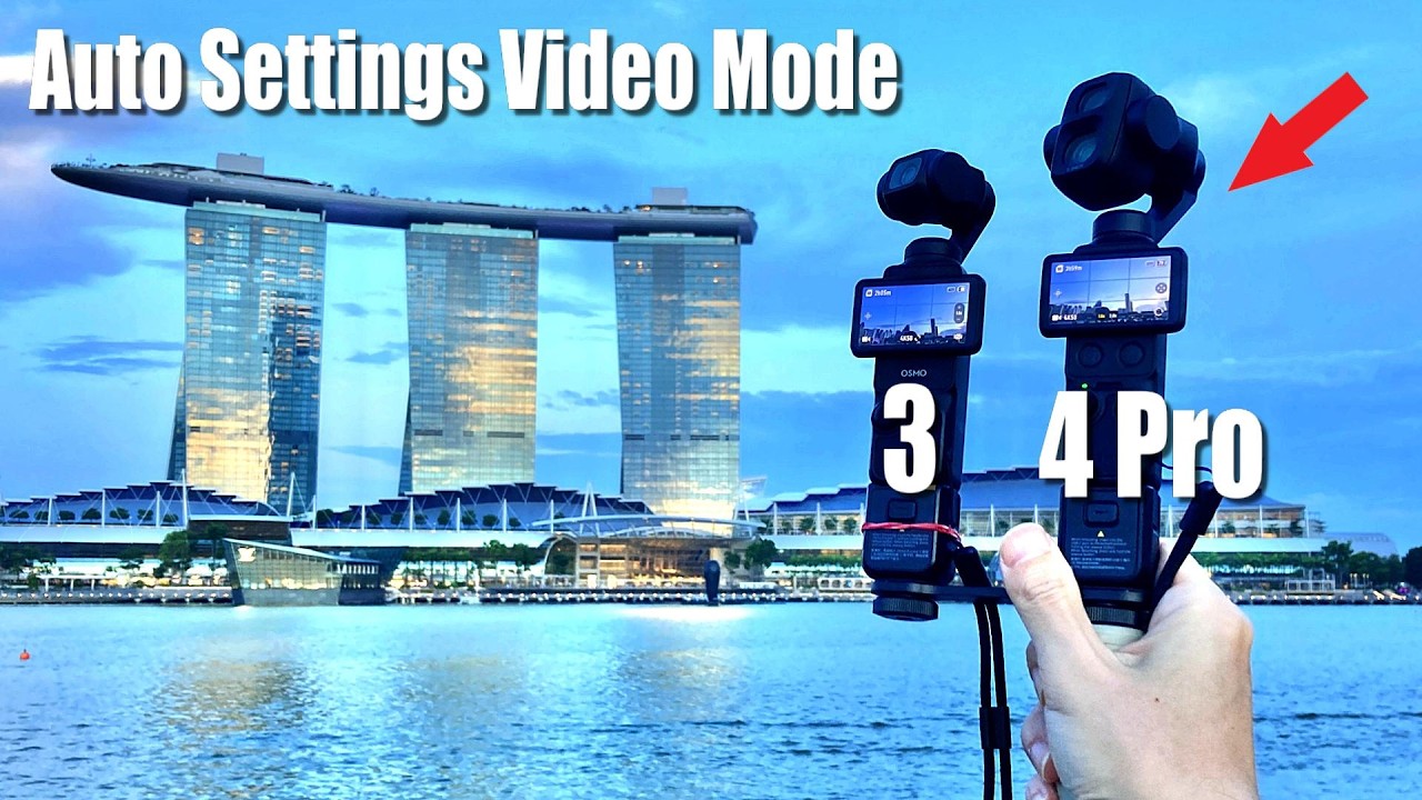DJI Pocket 3 & 4P Comparison Test - Auto Video Settings - Marina Bay, Singapore 🇸🇬 [4K]