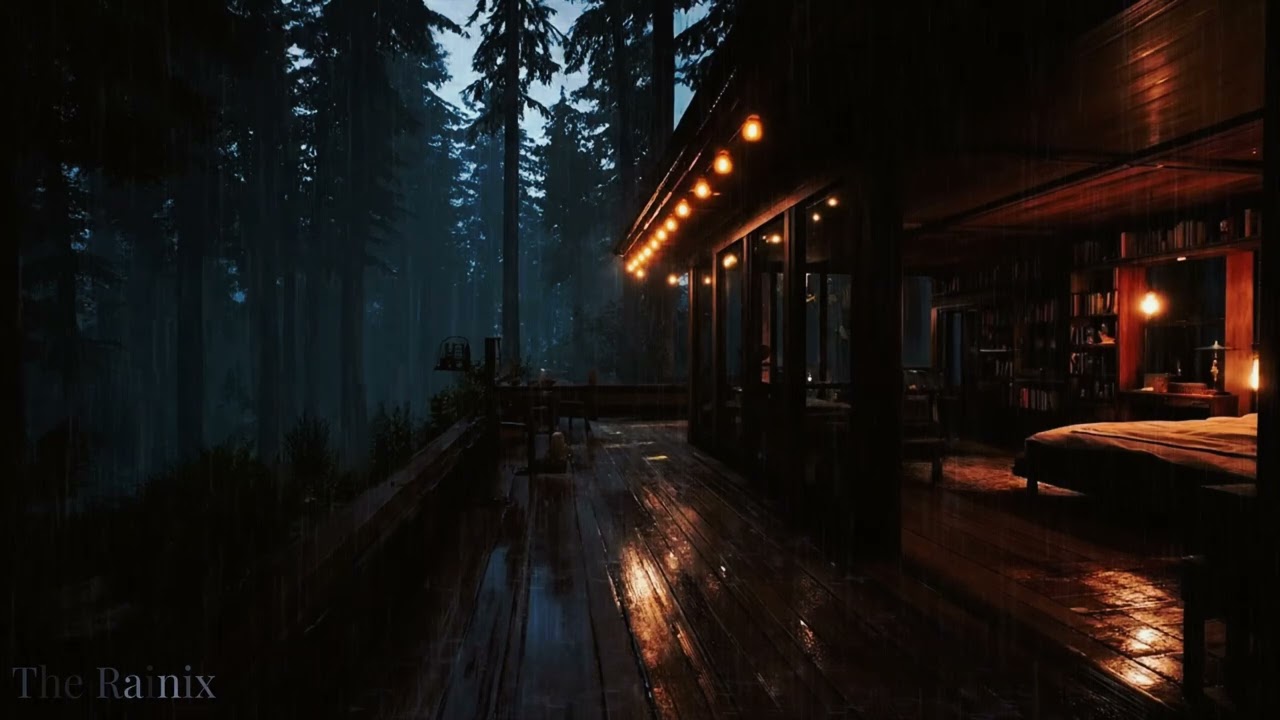Heavy Rain at a Mountain Cabin ⛈️ | Thunder & Rain Sounds for Deep Sleep