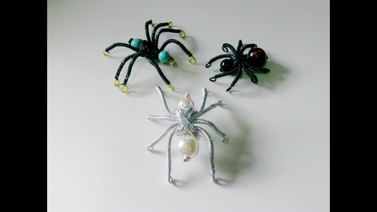 Arañas de alambre y cuentas DIY (wire spiders)