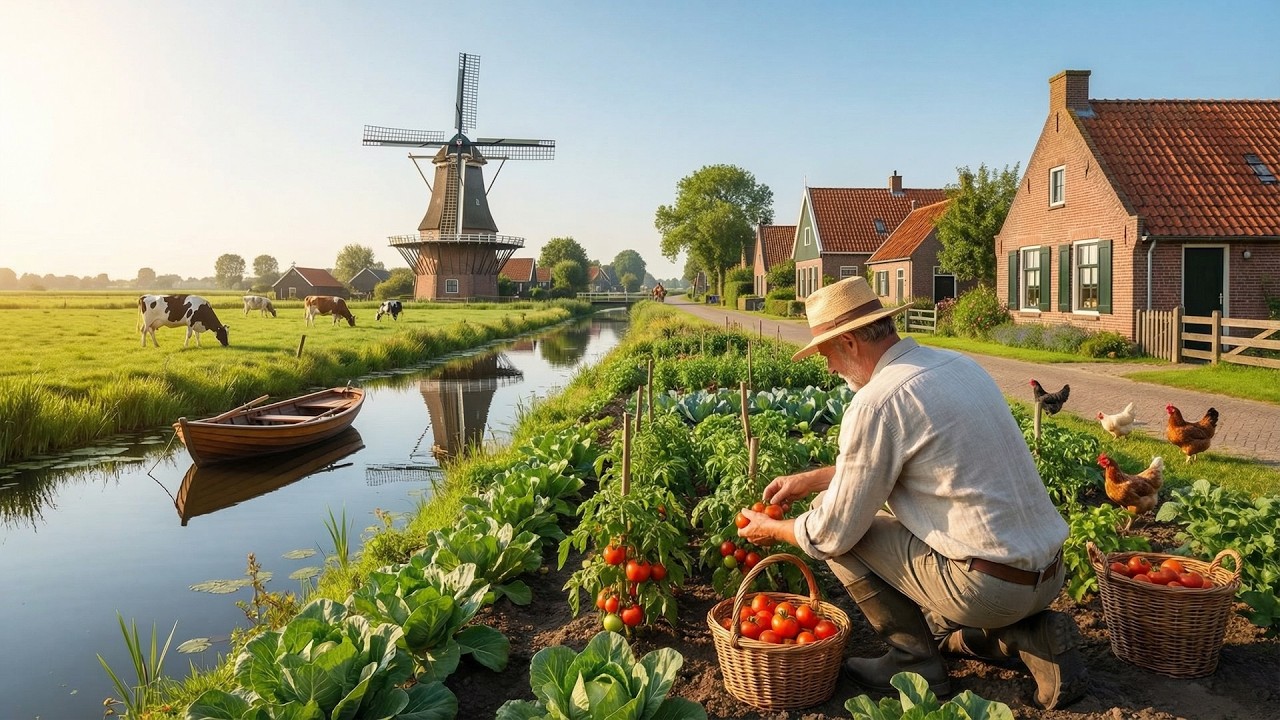 Slow Living Farm Life | Peaceful Dutch Countryside Summer | Relaxing Piano & Nature Sounds