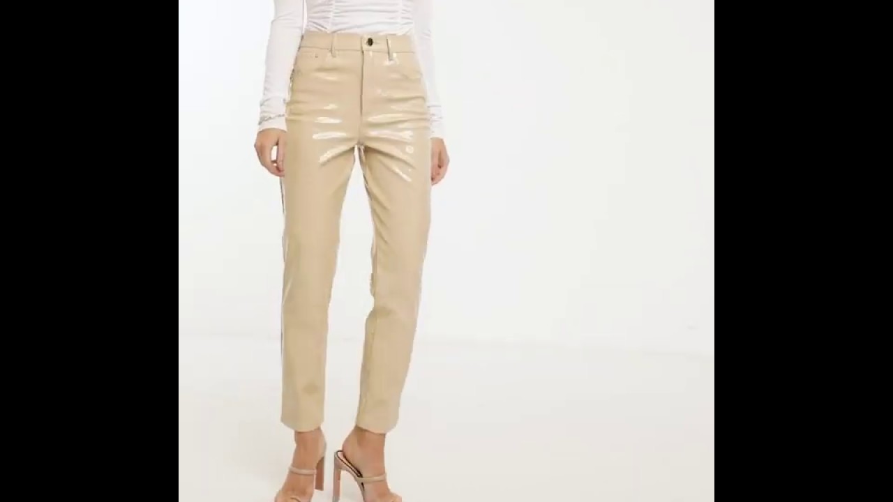 Jeans in nude vinyl