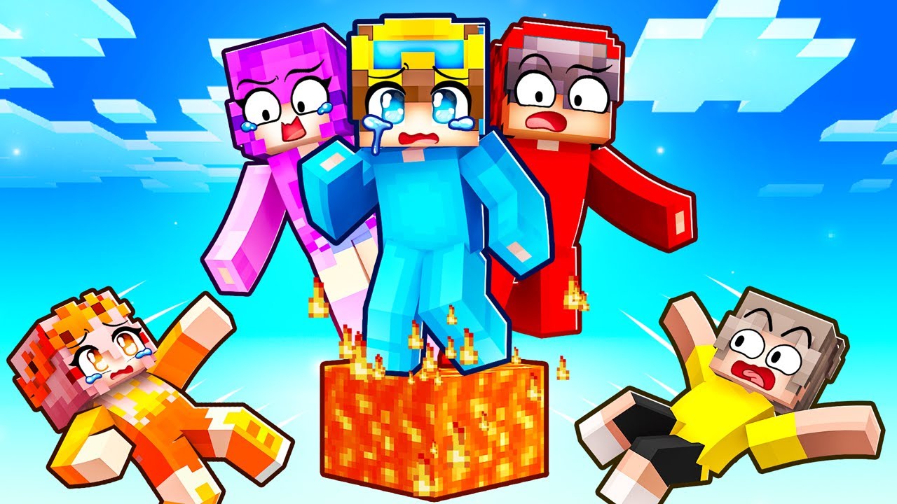 Minecraft, но мы на ОДНОМ ЛАВОВОМ БЛОКЕ!