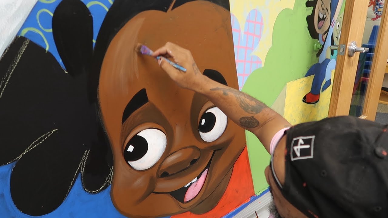 cbabi paints live mural at webster child