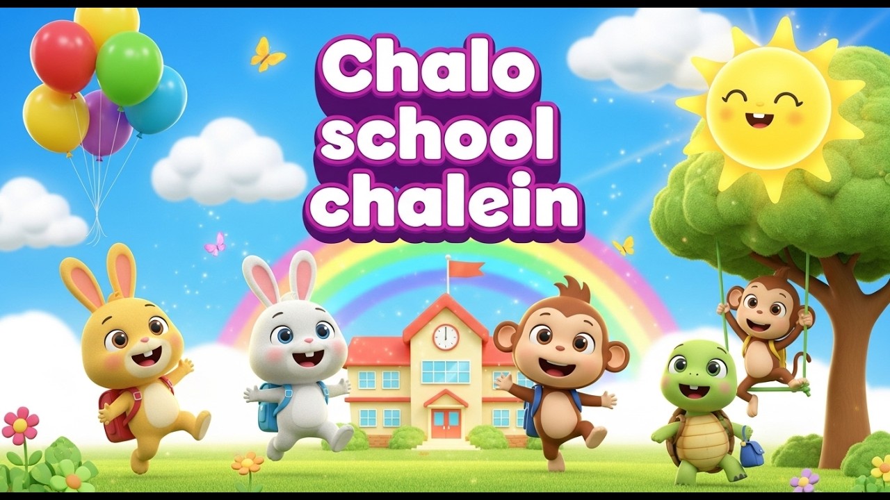 Chalo School Chalein😍💕 | Urdu Hindi Kids Morning Poem 🎒🌞
