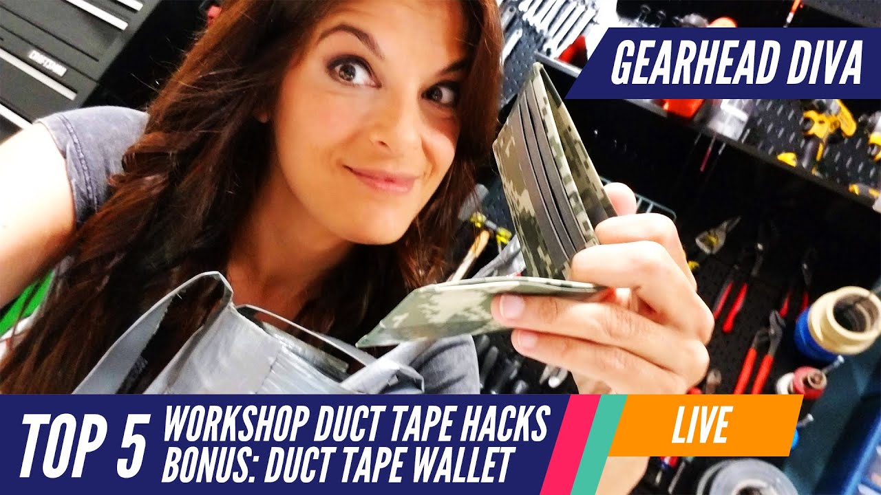 Top 5 Duct Tape Hacks + Wallet for the Workshop | Gearhead Diva