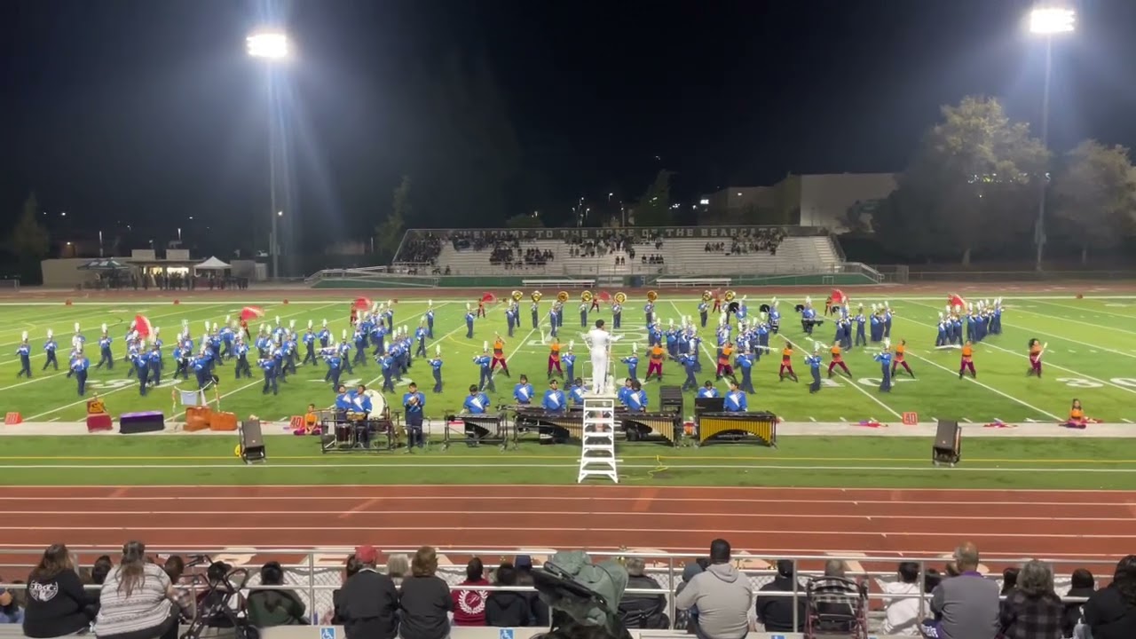 Anaheim High School’s Band & Pageantry perform “Tales of a Traveler” at the Bonita HS FT 9/28/24