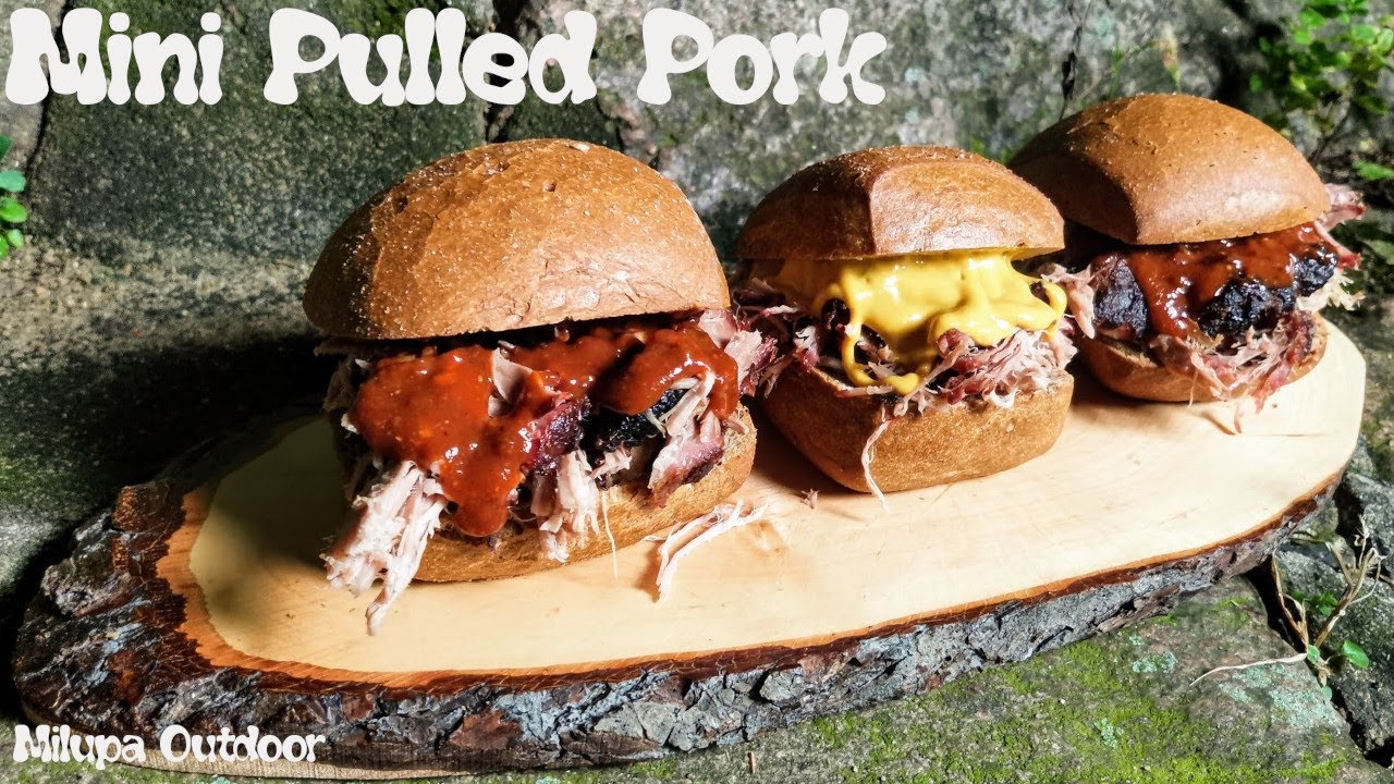 Mini Pulled Pork vom Mini-Kamado -TEST -  funzt 1kg Nacken für Pulled Pork????? Mustard Style