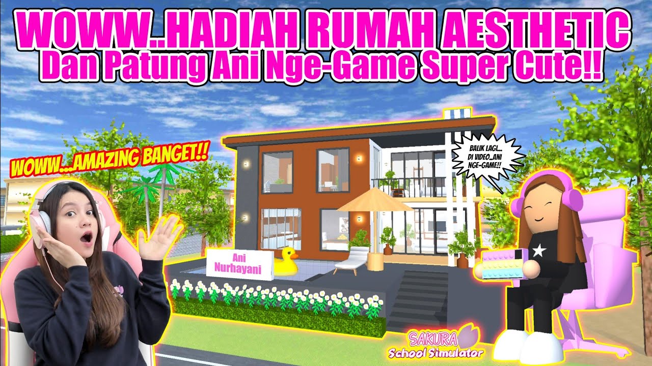 HADIAH RUMAH AESTHETIC & PATUNG ANI NGE-GAME!! BAGUS BANGET LOHH!! SAKURA SCHOOL SIMULATOR-PART 485