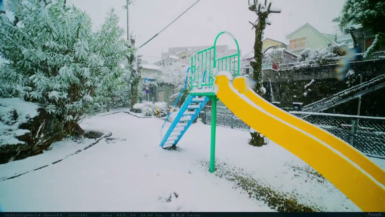 2026n02g08n 鹿児島も大雪が降りました。 RED　Nikon Z14-30mmF4   fusaph