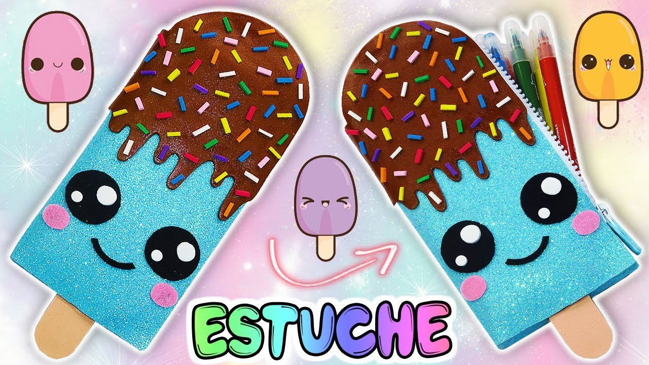 🍨 Tutorial: Estuche/Cartuchera/Lapicera en forma de HELADO Kawaii 🍨