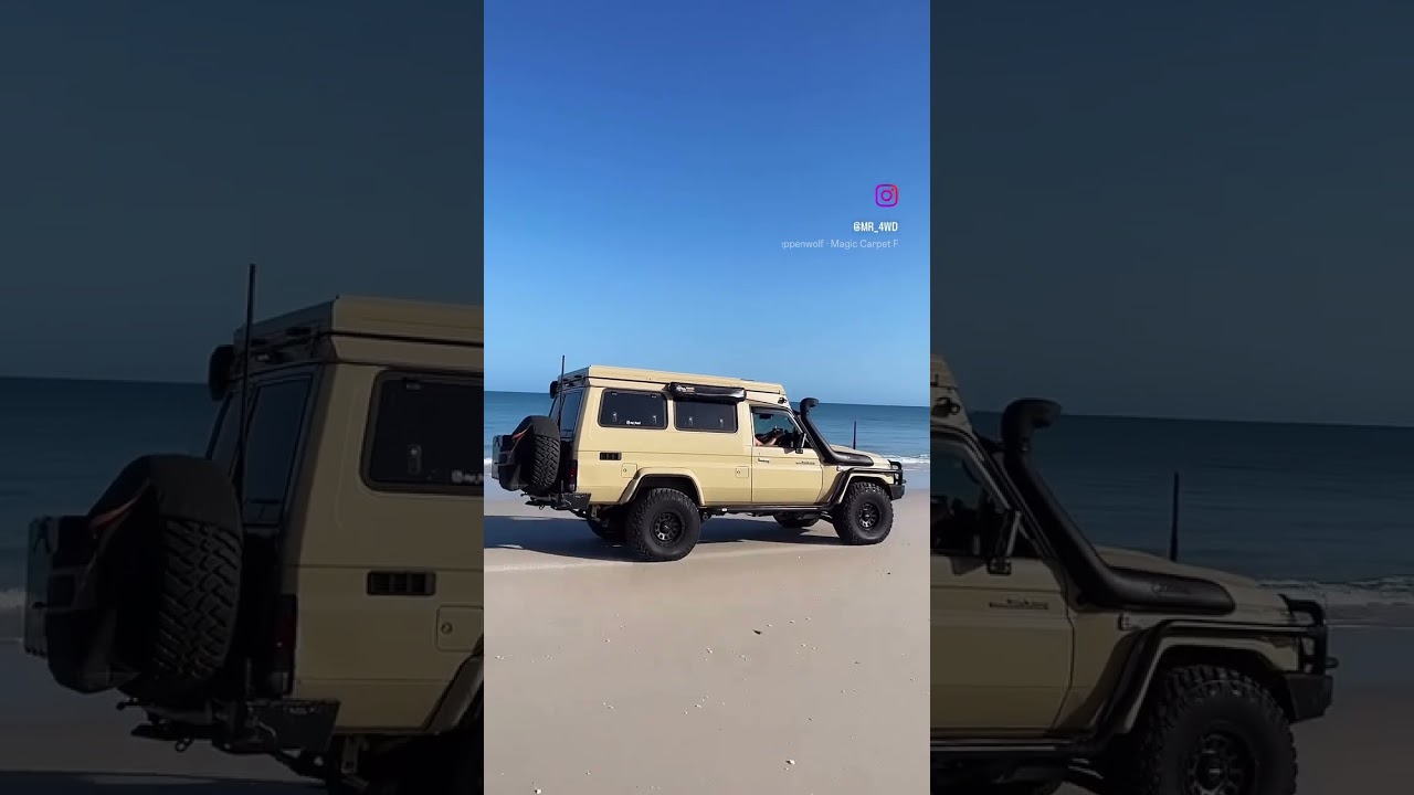 Air time in the troopy 😅 #toyota #landcruiser #offroad #overlanding #beach #troopy
