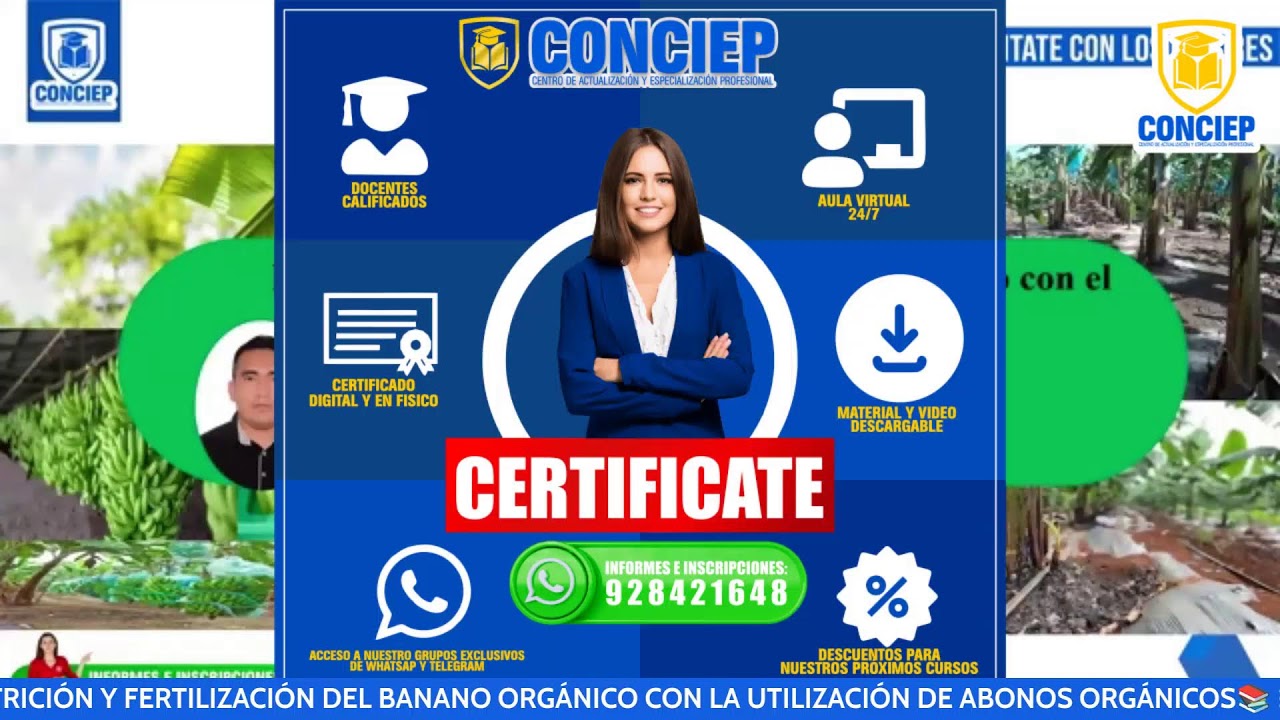 📚𝗖𝗨𝗥𝗦𝗢:NUTRICIÓN Y FERTILIZACIÓN DEL BANANO ORGÁNICO CON LA UTILIZACIÓN DE ABONOS ORGÁNICOS📚