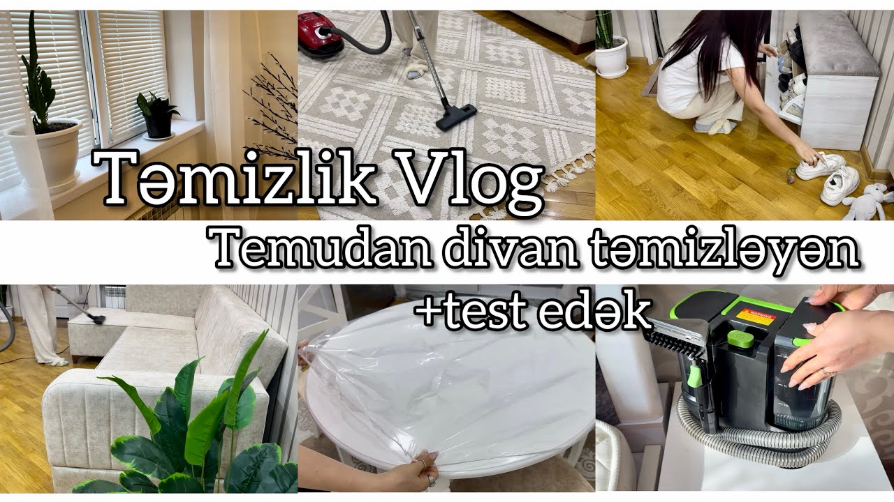 TƏMİZLİK✨Temudan gələn divan təmizləyəni test edək | Ev Vlog’u