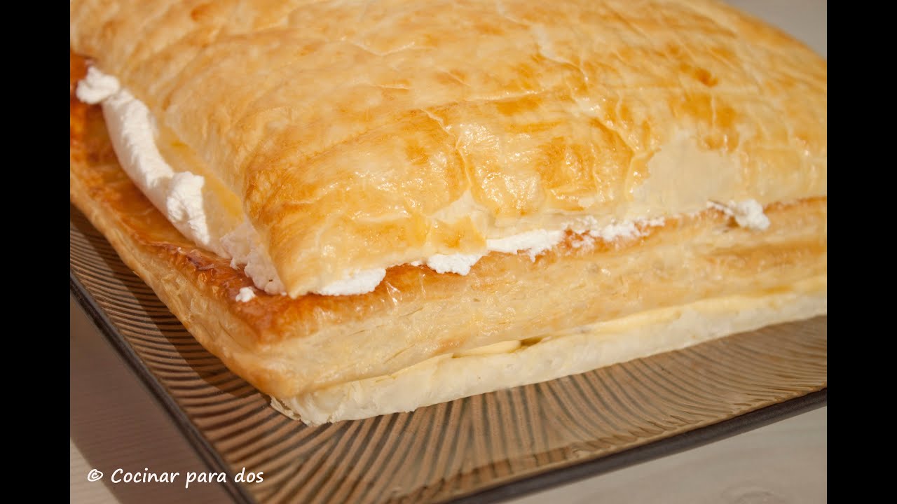 Tarta Milhojas de crema y nata