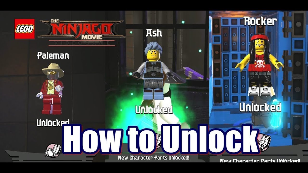 Lego Ninjago Movie Video Game - How to Unlock Rocker, Ash,Paleman