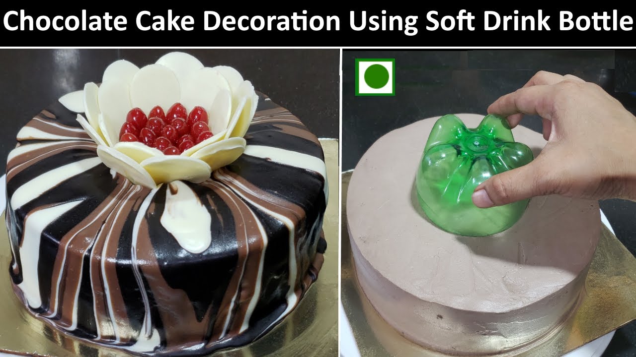Cake Decoration using Bottle | New Trick for Cake Decoration | Best Chocolate Cake Decorating Ideas