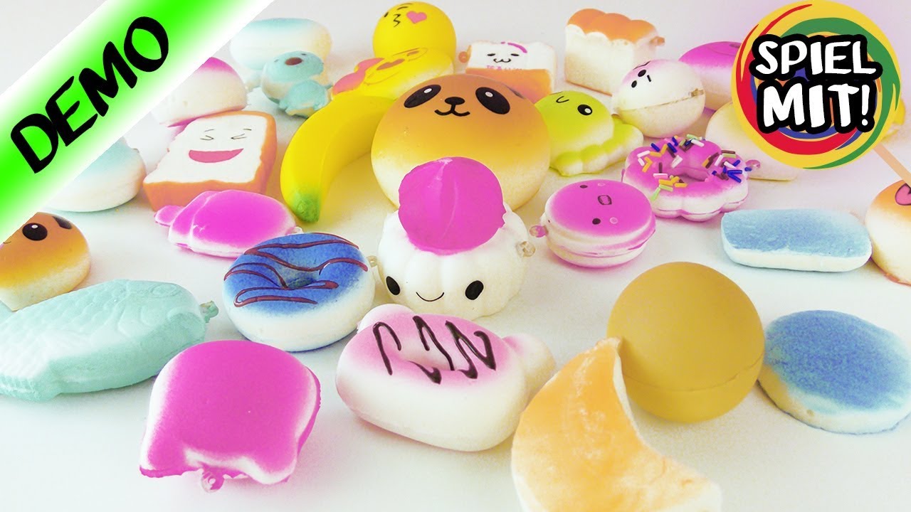 30 NEUE SQUISHY TOYS FÜR KAAN!Slow Rising Banane, Donut, Eis am Stiel, Kawaii Brötchen
