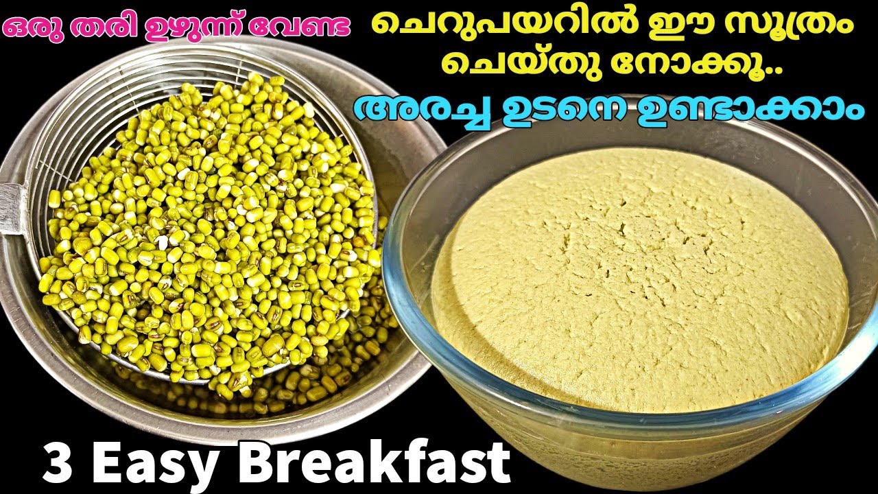 അമ്പമ്പോ !! ചെറുപയറിൽ ഈ സൂത്രം ചെയ്തു നോക്കൂ, സൂപ്പർ ആണ്👌| 3 Easy Breakfast Recipes