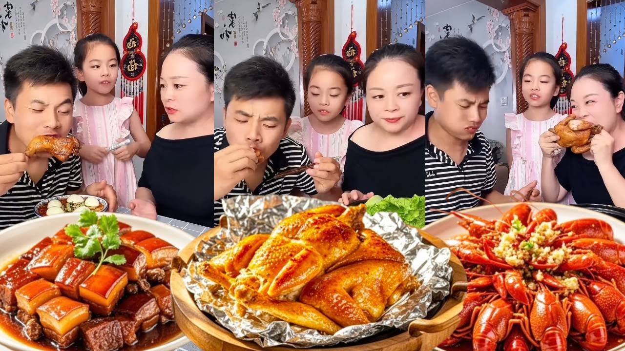 He gave the braised pork and chicken legs to his husband, but hid the big roast chicken for me！
