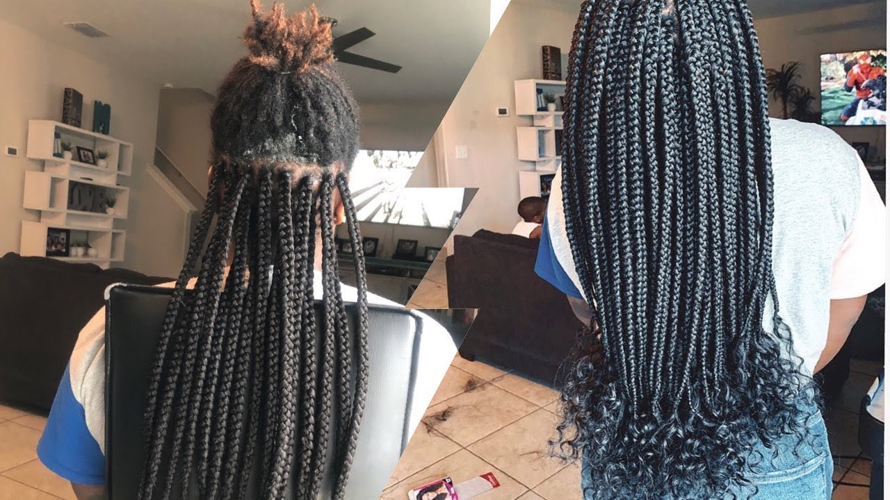 Box braids over locs process!