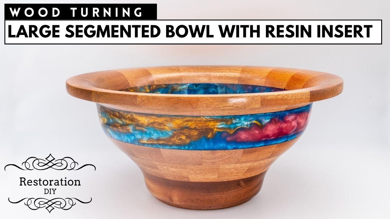 Woodturning | Large Segmented Bowl with Resin Insert | Restoration DIY