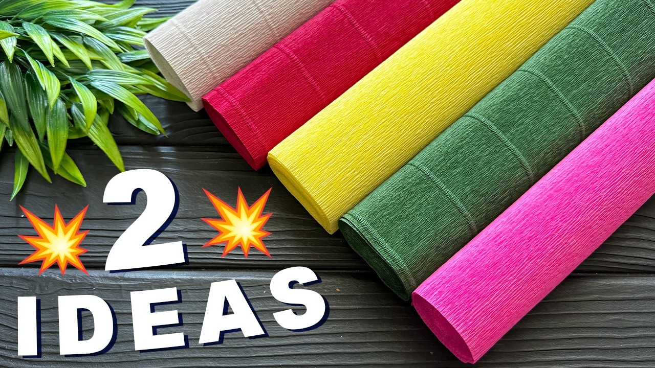 2 IDEAS💥Easy Crepe Paper Decoration Ideas DIY Crepe Paper Flowers