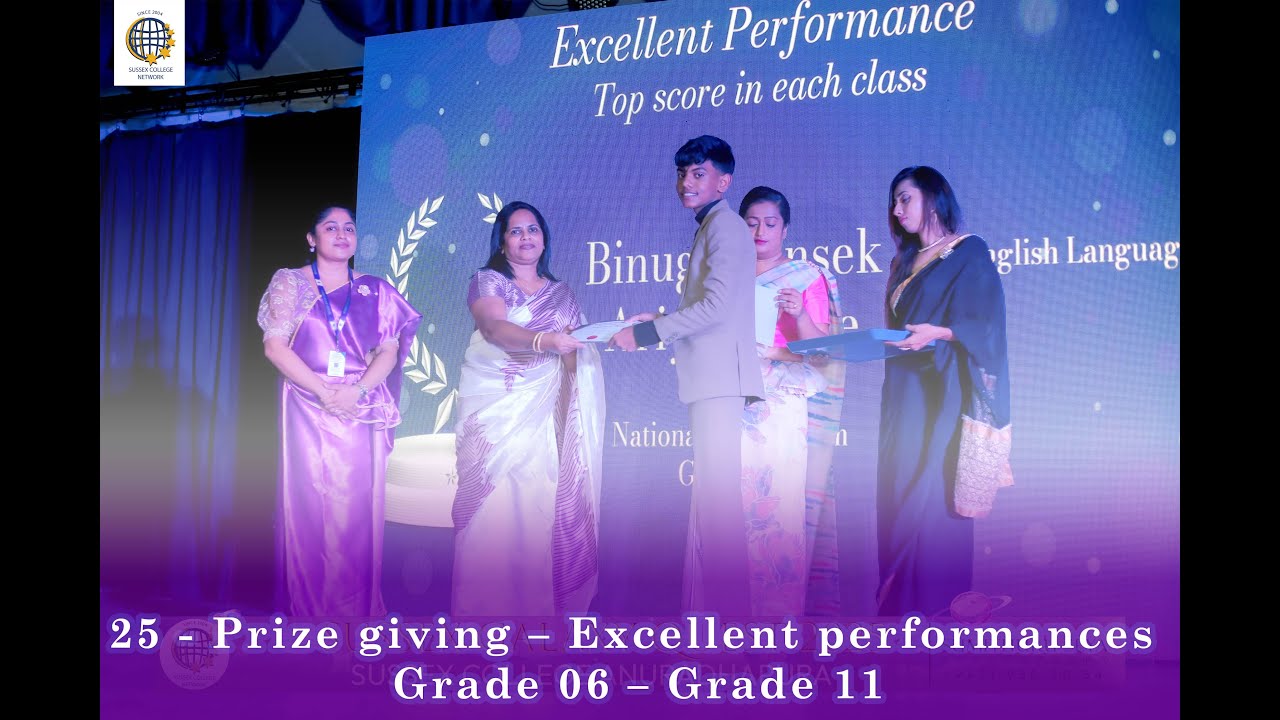 Event No: 29 – Prize Giving – Excellent Performances (Grades 06 to 11)