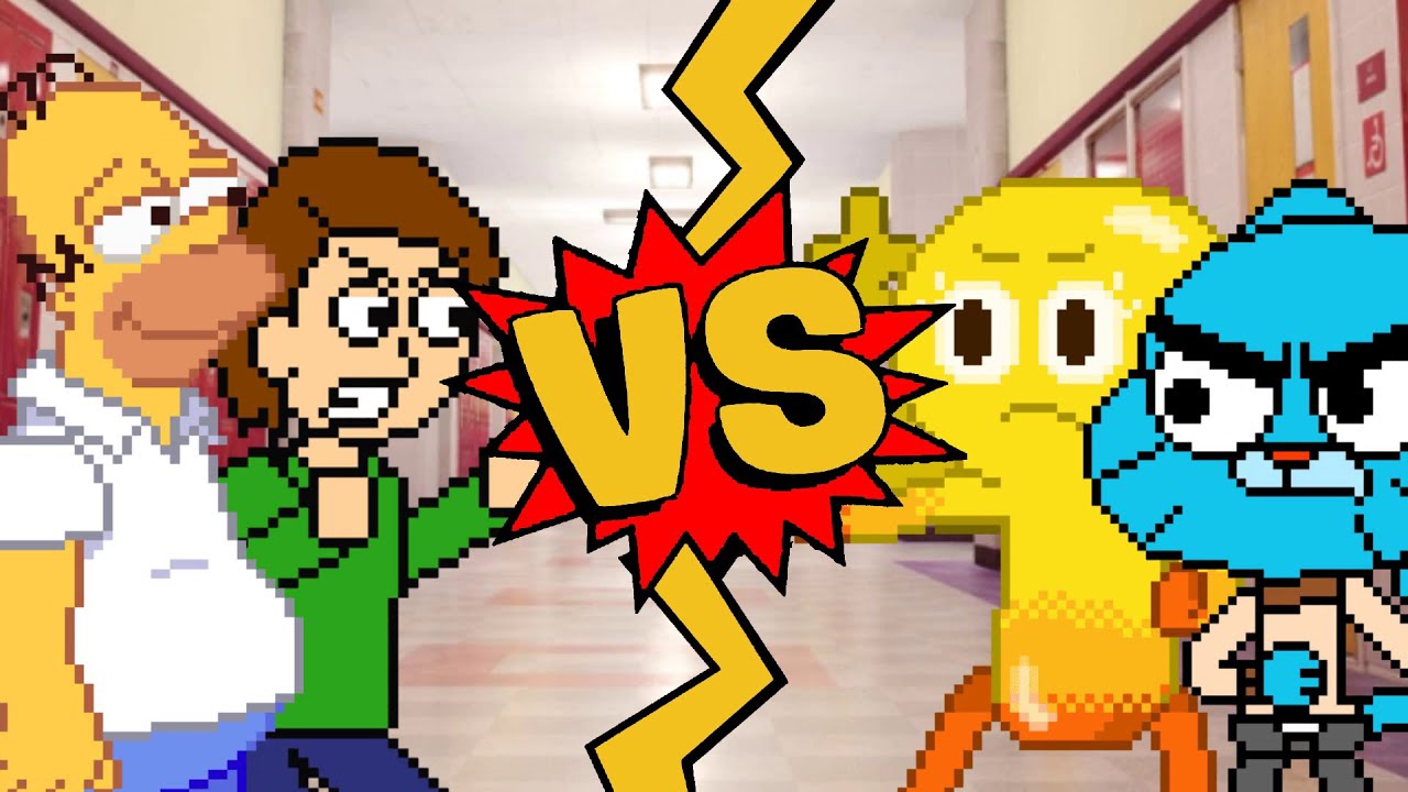 M.U.G.E.N Battles | Homer Simpson/Boris Anderson vs Gumball Watterson/Penny Fitzgerald