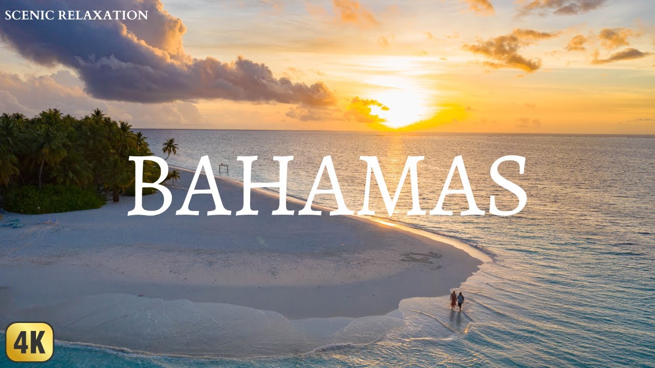 FLYING OVER BAHAMAS (4K UHD) - Relaxing Music With Stunning Beautiful Nature (4K Video Ultra HD)