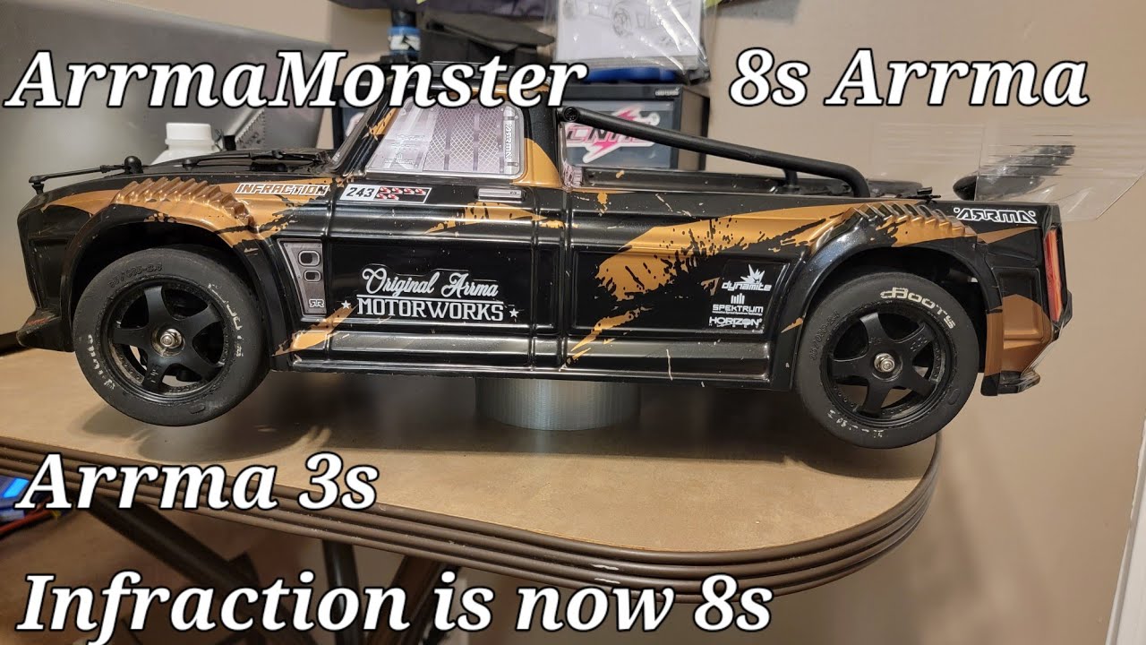 Arrma Infraction 3S, 1/8 scale is now 8s capable | Maiden test! @ARRMARC @HobbyKingOfficial