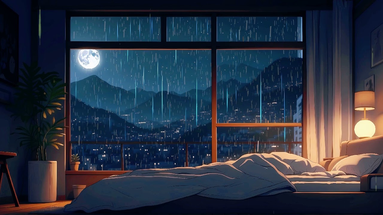 Rainy Evening Jazz ☕️ 15 Min Relaxing Music with Raining Sounds for Relax, Focus, Study, and Work