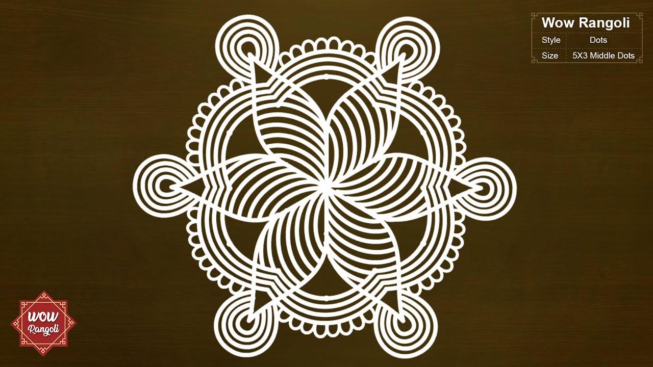 Flower Dhanurmasam Muggulu || Marghazi kolam || Easy Rangoli