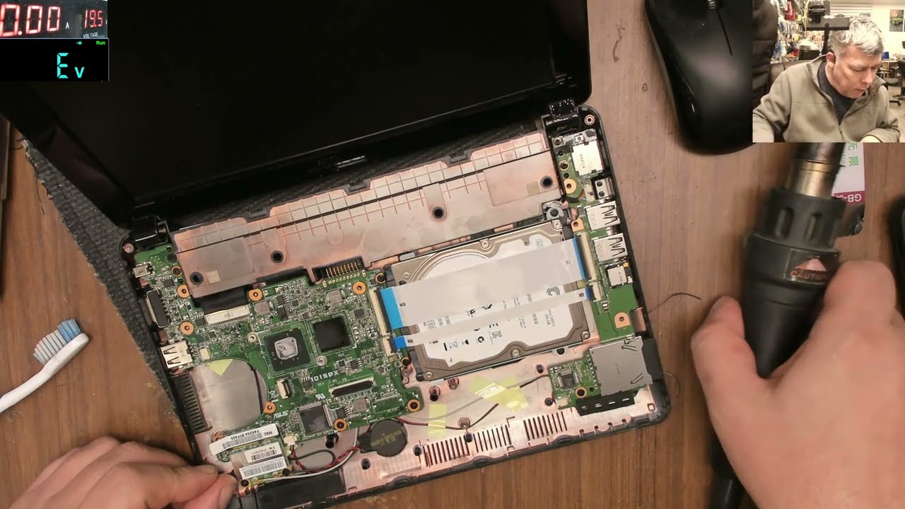 Asus Eee laptop, no power, trying to get shortcuts going long :D