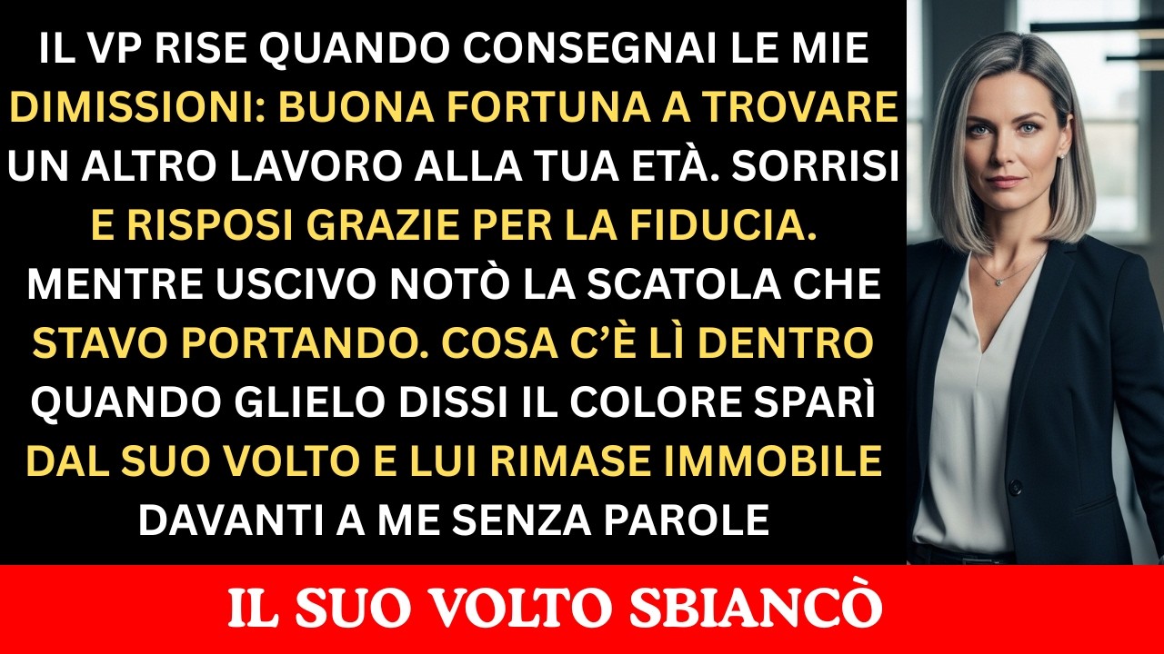 Il VP Rise Quando Consegnai Le Dimissioni. Poi Vide Cosa Stavo Portando Con Me