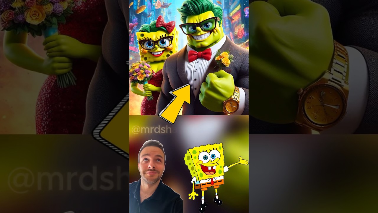SpongeBob family becomes HULK 💚💪🏼 #spongebob