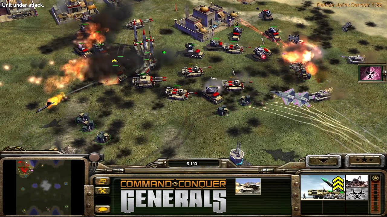 C&C Generals: 1 vs. 7 - GLA vs. 7 Brutal USA (Fortress Avalanche)