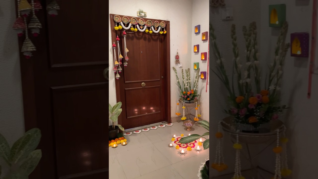 Diwali Entrance decor✨ #shorts #youtubeshorts #diwali #diwalicelebration #diwalidecor #indiandecor