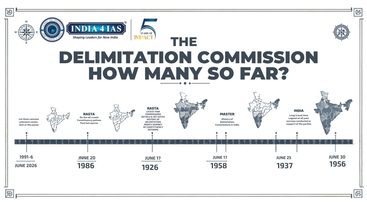 Delimitation Commission in India | How Many So Far? | UPSC Polity PYQ | #india4ias