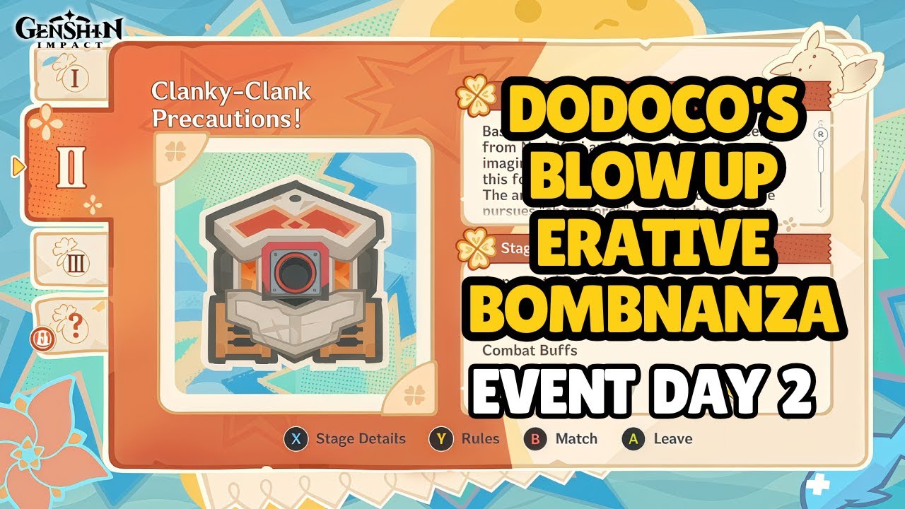 Dodoco's Blow Up Erative Bomb Nanza Event Guide (Day 2) | Genshin Impact 6.0
