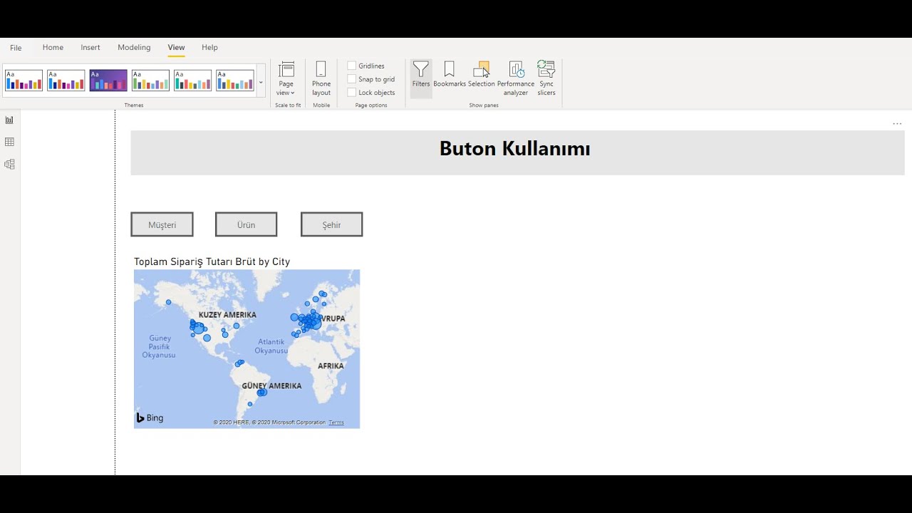 POWERBI' de Buton Kullanımı ve Bookmark' lar
